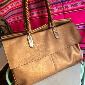 Beautiful brown leather shoulder bag